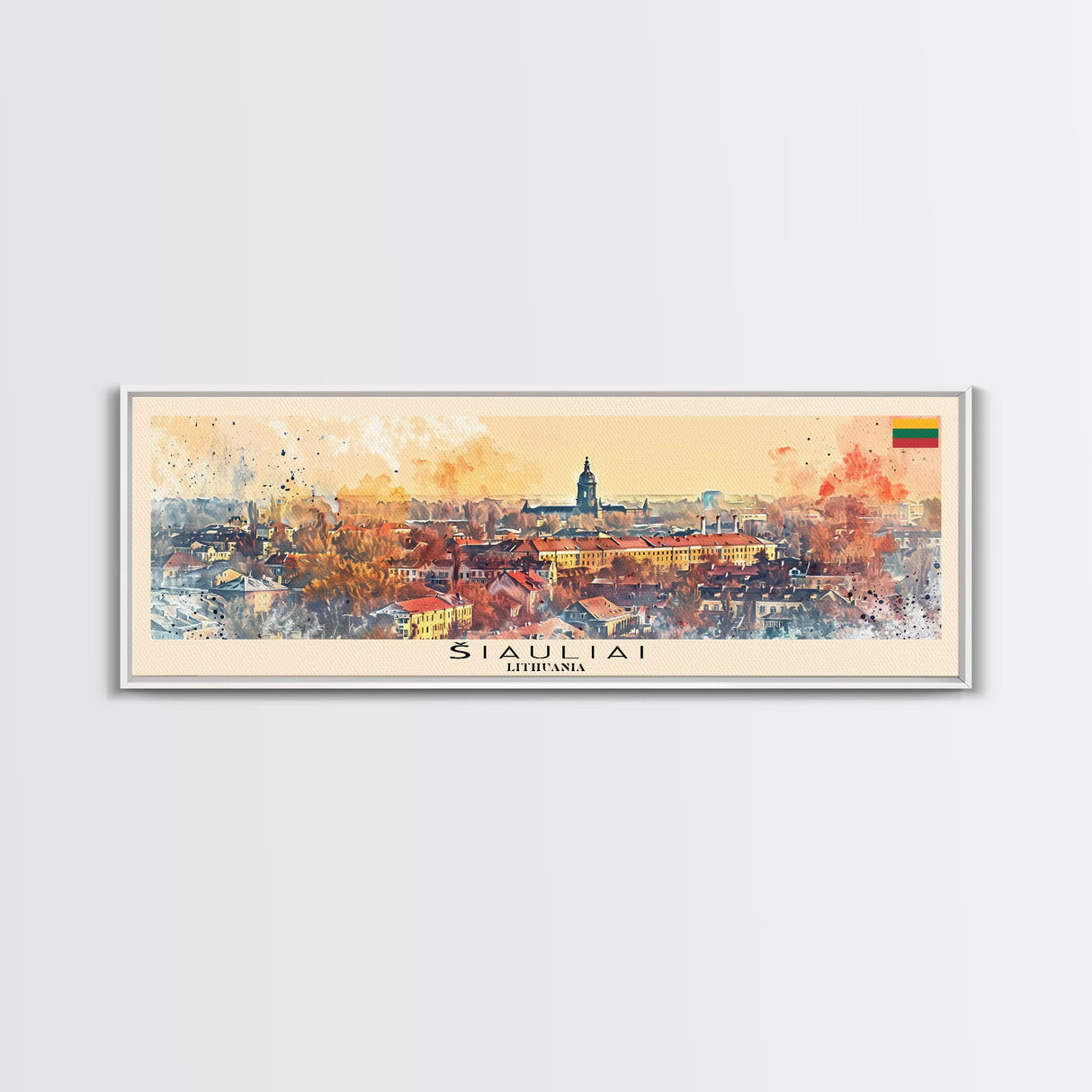Iauliai Lithuania Travel Print Wall Art, Panoramic City Art, Travel Art, Wall Decor, Vacation Gift, Framed Canvas Print Or Metal Art