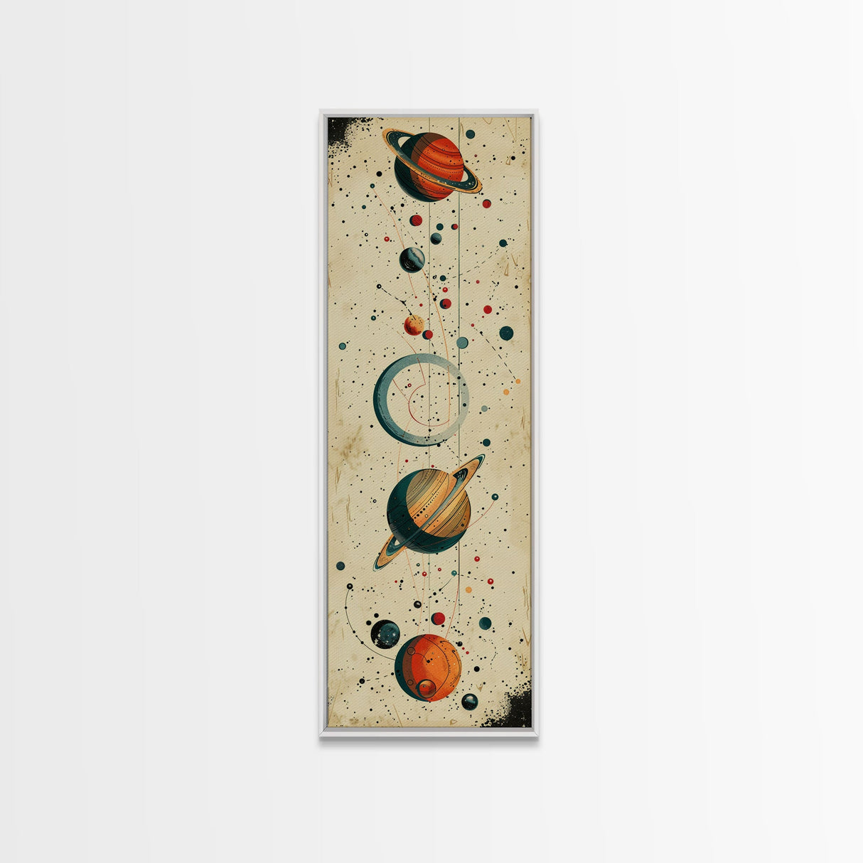 Planets and Stars, Boys Nursery Room Decor, Gift For Son, Framed Canvas Print