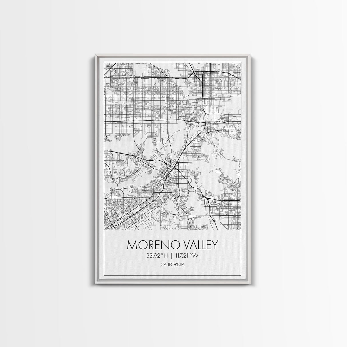 Moreno Valley Street Map, California Map, City Map Art, Modern Art, Wall Art, Canvas Print, Wall Art For Bedroom, Couple Gift, Travel Print