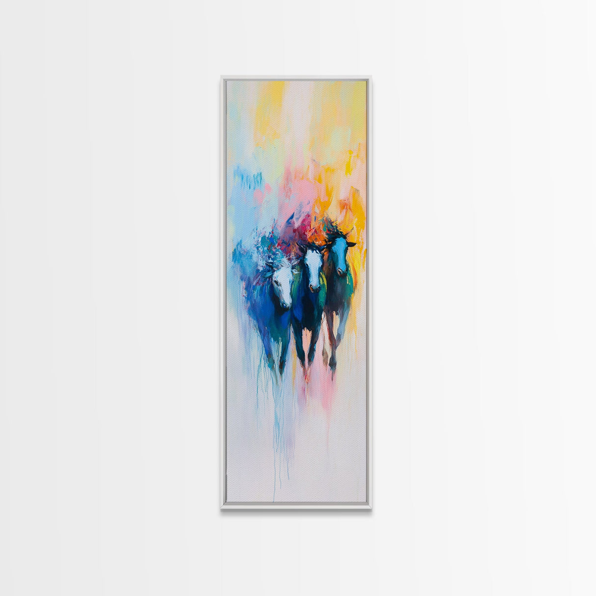 Abstract Horse Art Framed Canvas Print Colorful Western Wall Art, Bull and Bear Art, Moody Art, Farmhouse Art, Rustic Wall Art