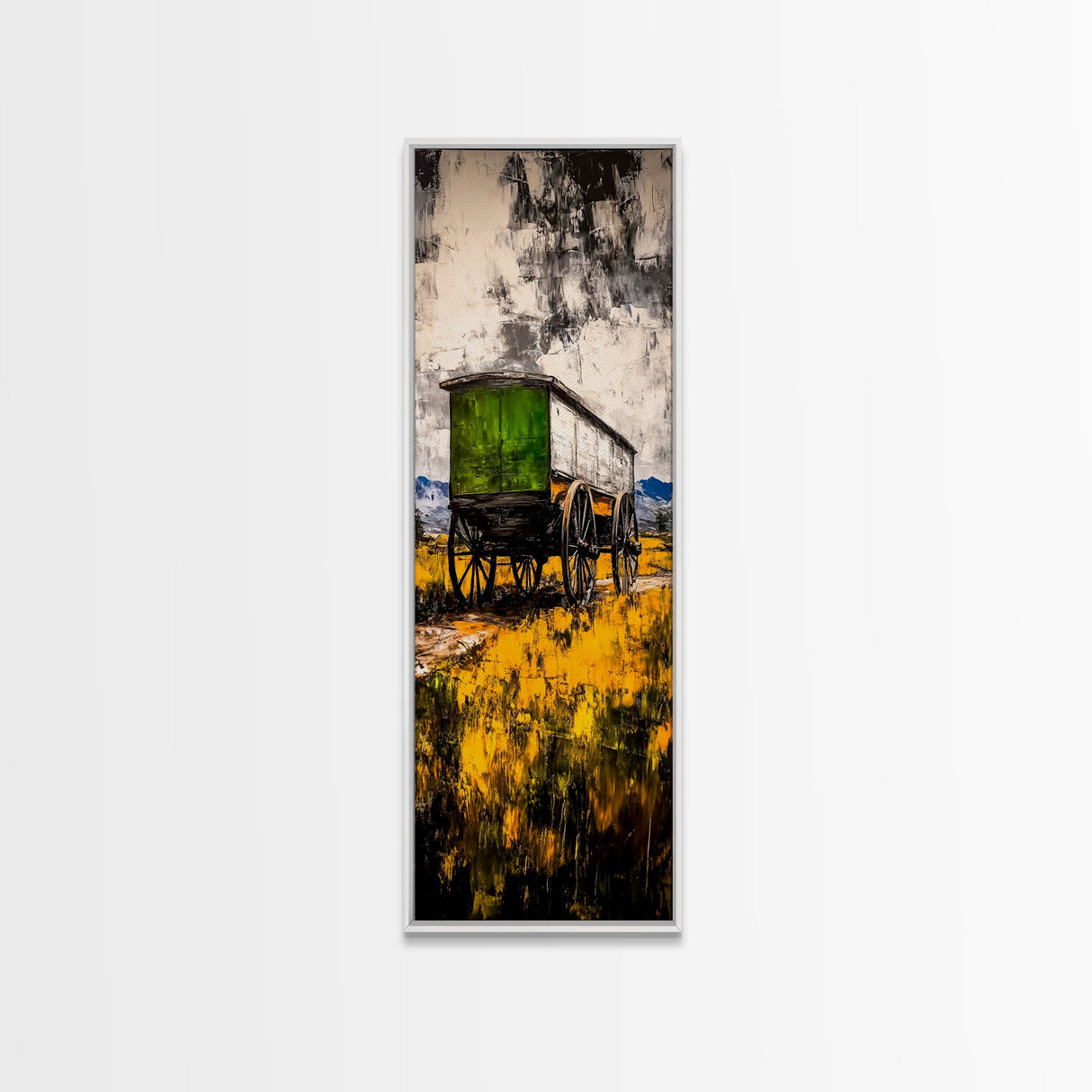 Antique Wagon Black White Canvas Print Rustic Art Farmhouse Wall Art Vintage Western Art Wabi Sabi Wall Art
