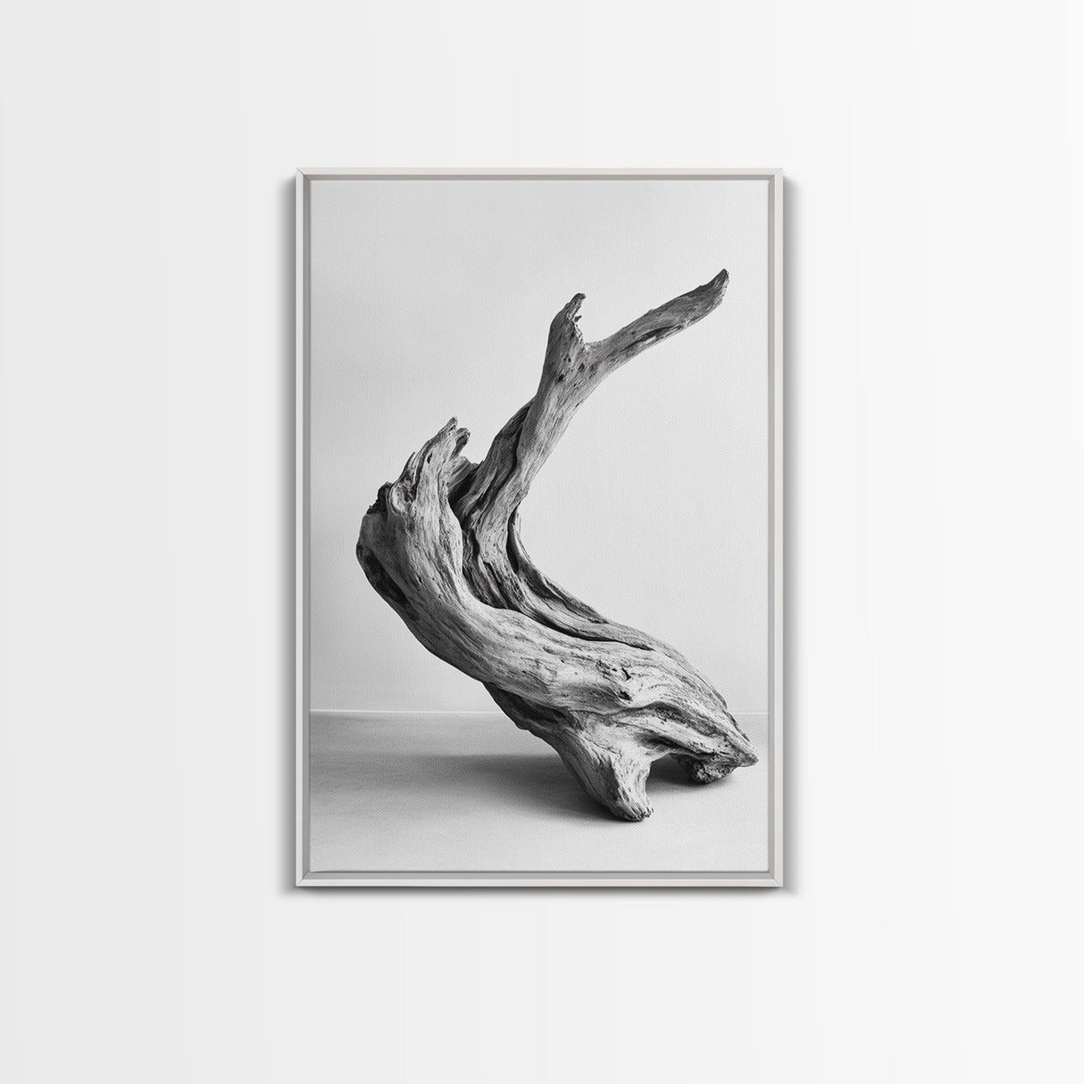 Driftwood Sculpture, wabi sabi art, rustic decor, minimalist art, botanical prints, farmhouse art, framed canvas print, living room art