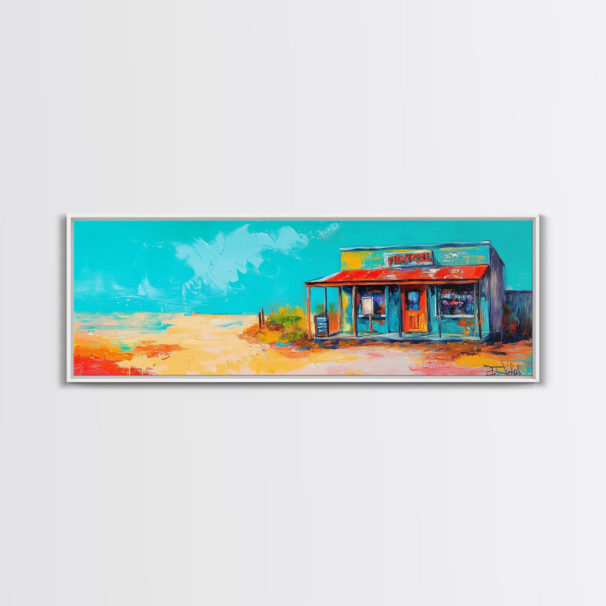 Southwest Wall Art, Framed Canvas Print, Chicano Art, Rustic Decor, Extra Wide Art, Joshua Tree Art, Moody Art, Above Sofa Art, Gift Idea