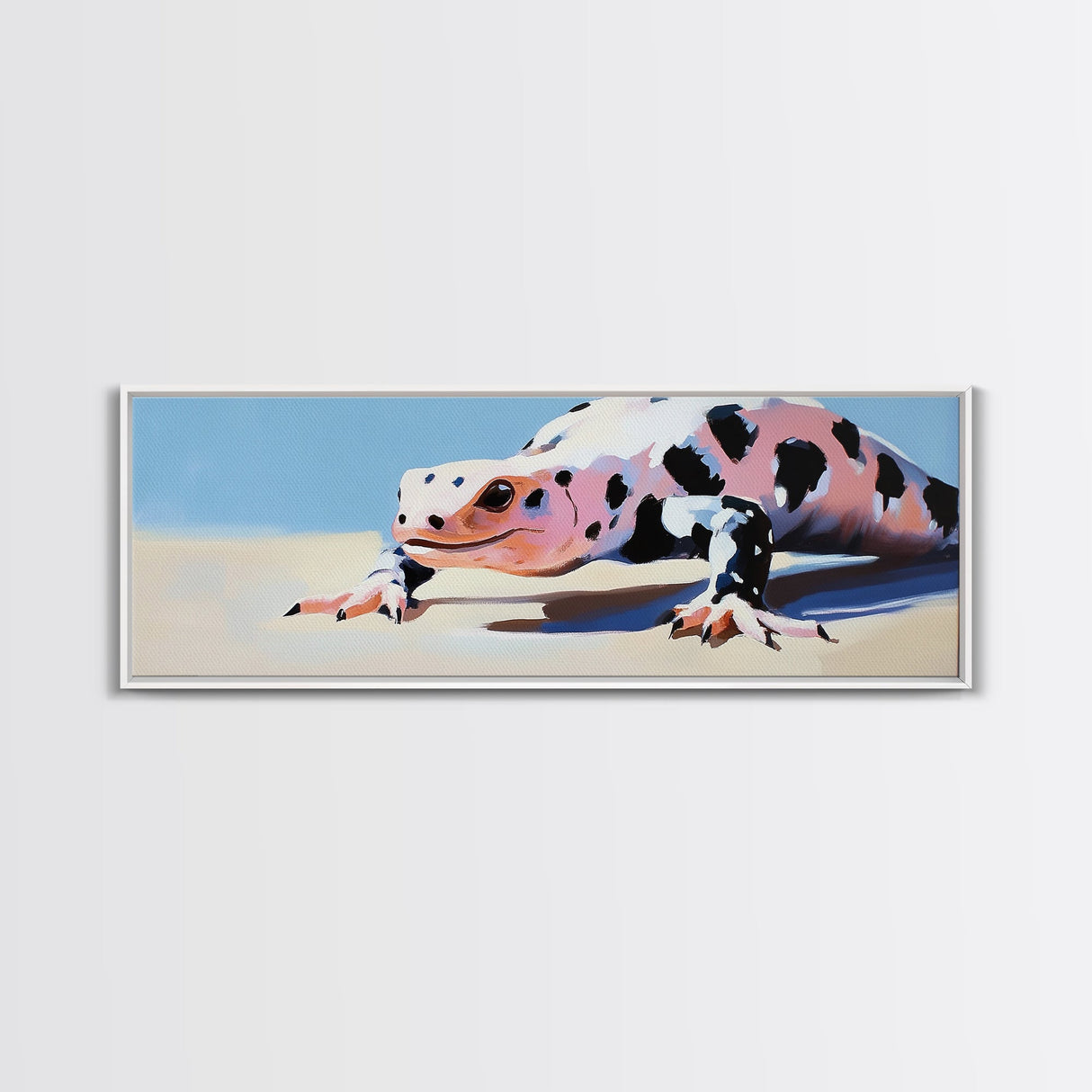 Lizard Art, Framed Canvas Print, Whimsical Art, Moody Art, Extra Wide Art, Southwestern Decor, Rustic Wall Art, Above Sofa Art, Gift Idea