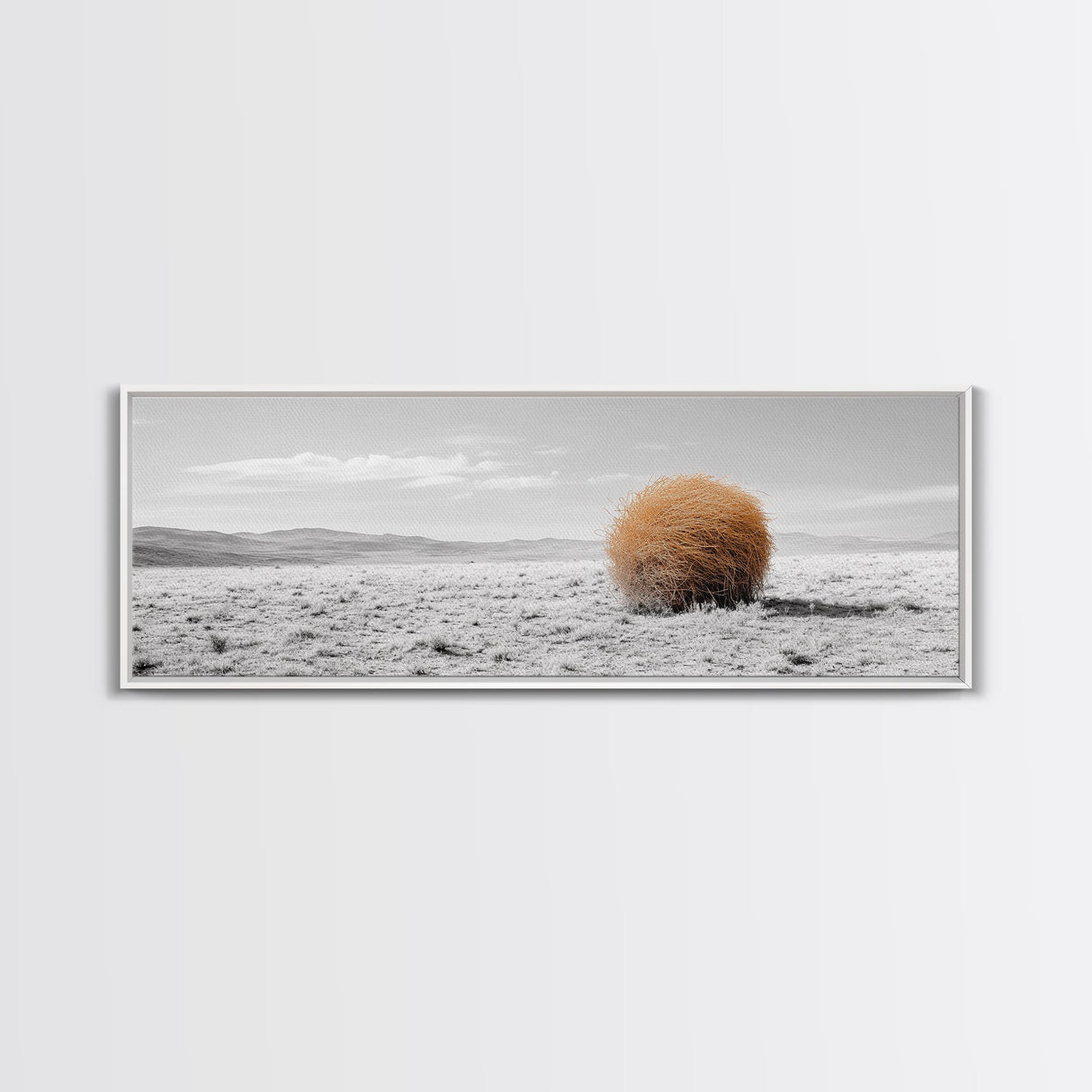 Tumbleweed, Desert Landscape, Southwest Wall Art, Minimalist Art, Extra Wide Art, Panoramic Art, Framed Canvas Print, Wabi Sabi Art