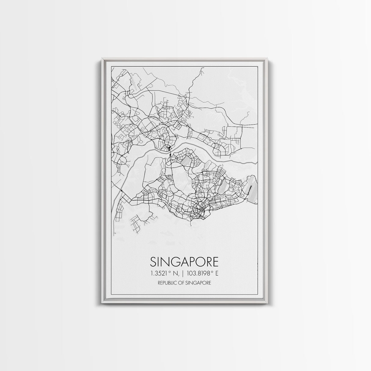 Singapore Street Map, Singapore Map, Asia City Map Print, Minimalist Art, Wall Art, Canvas Print, Room Decor, Travel Wall Art, Gift For Him
