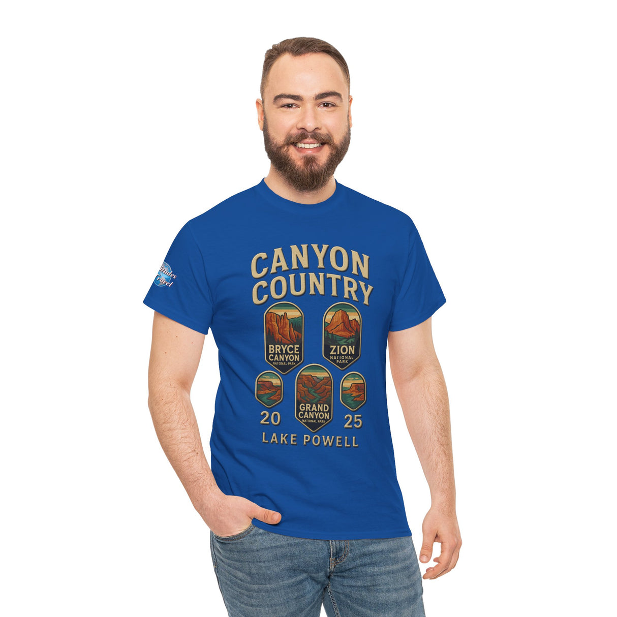 Custom Latitudes Travel - Canyon Country Tee, Adventure T-Shirt, National Park Shirt, Travel Souvenir Gift, Retro Tour Shirt, Hiking Apparel, Unisex Cotton Top
