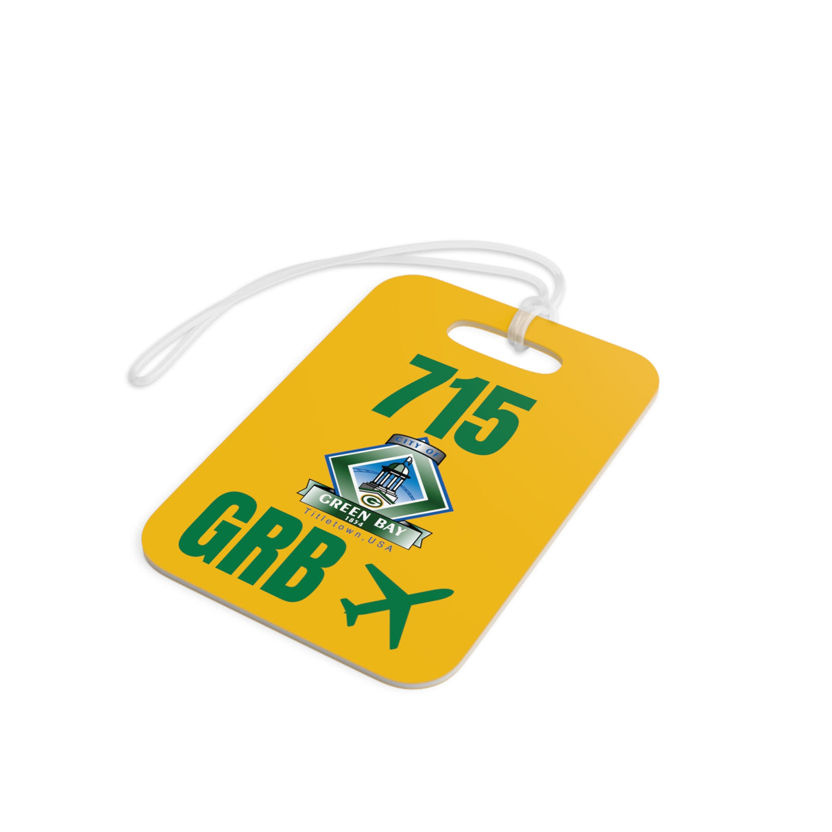 Green Bay Wisconsin, Area Code / Airport Tag for Bags and Luggage - 715 / GRB