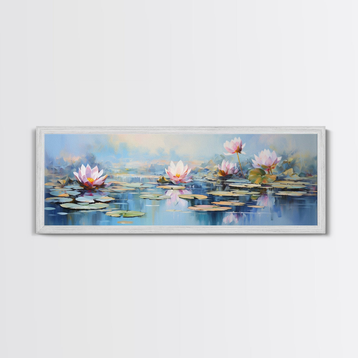 Water Lily Framed Canvas Print, Water Lily, Lily Pad Print, Lily Print, Wall Art, Wall Decor, Spa art, Tranquil Art, Water Lily Art