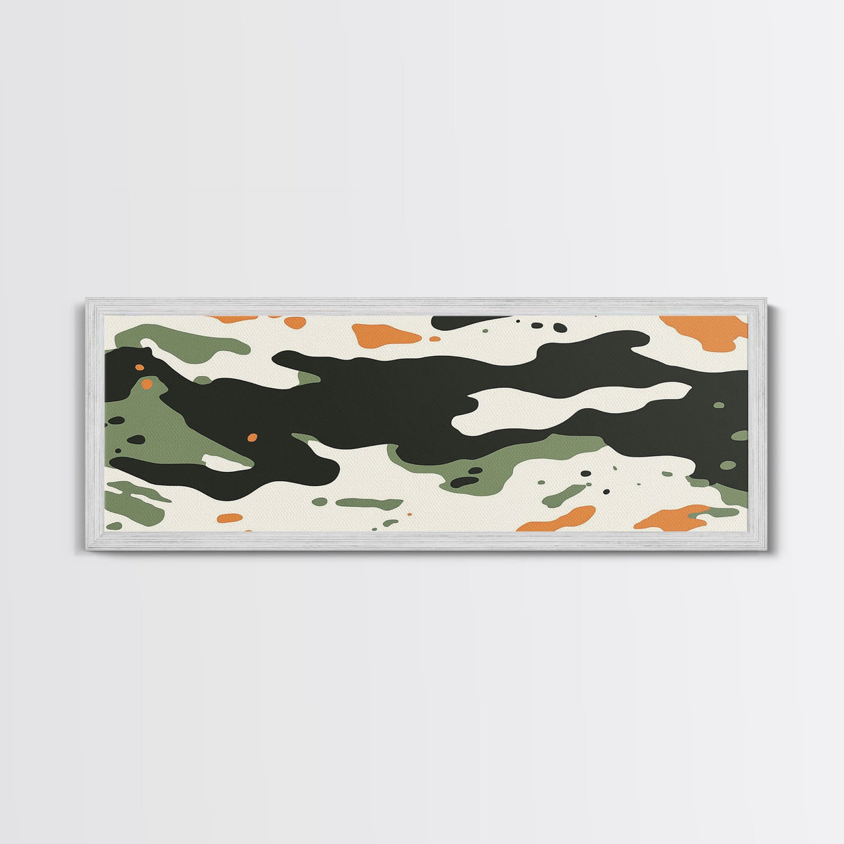 Camoflage, Camo Pattern Wall Art, Framed Canvas Print, Farmhouse Abstract Wall Art, Extra Wide Oversized Wall Art, Cammy Home Decor