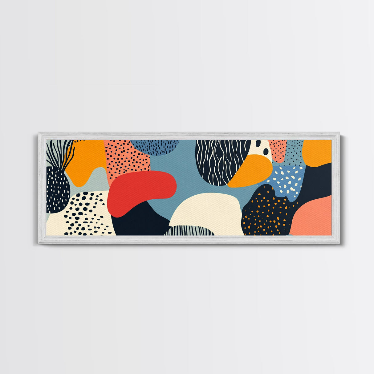 90s Style Retro Abstract Art - Framed Canvas Print - Modern Home Decor - Minimalist Wall Art - Modern Above Sofa Wall Art