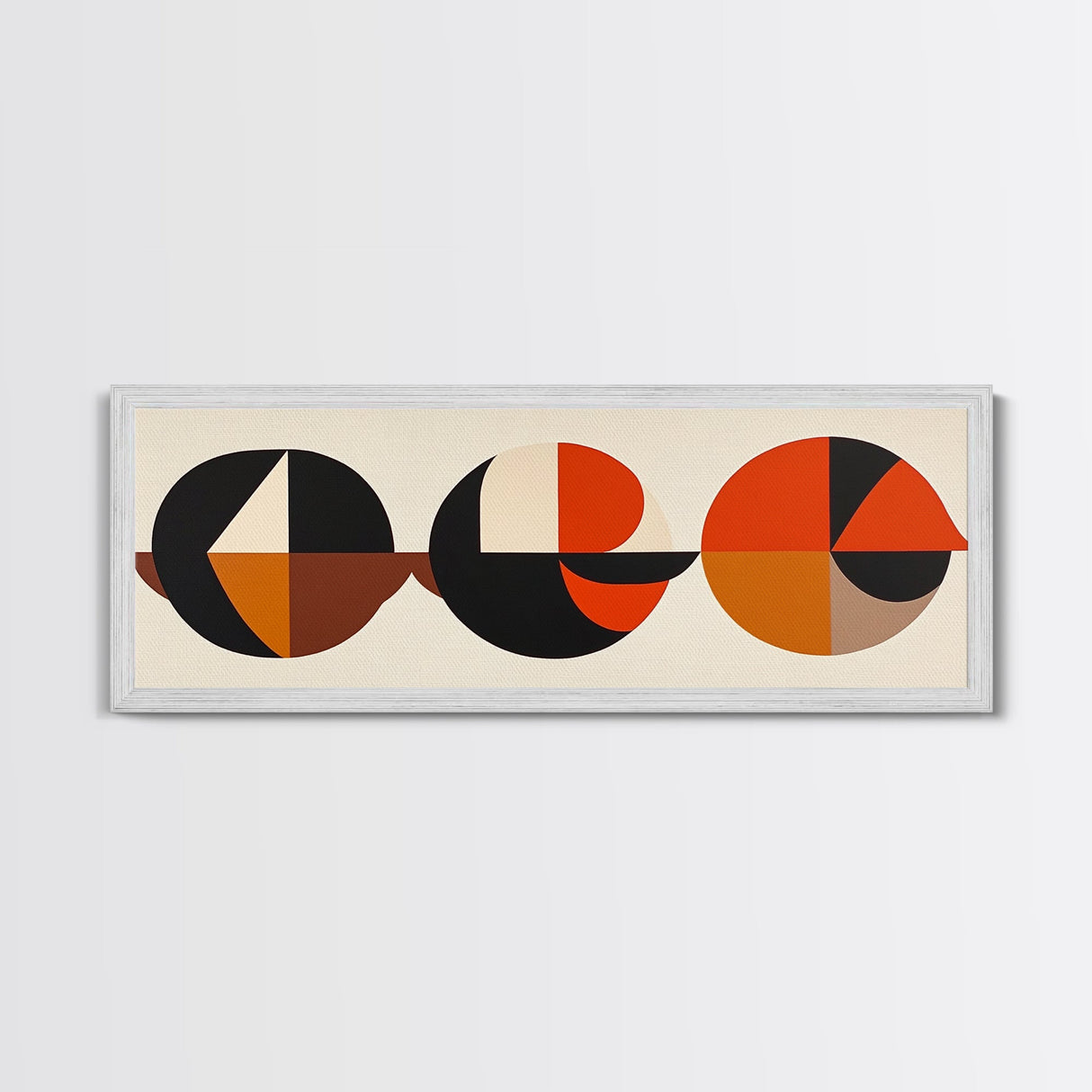 Abstract Art Deco Inspired Wall Art, Triangles and Circles, Geometric Pattern Wall Art, MCM Home Decor, Extra Wide Oversized Art