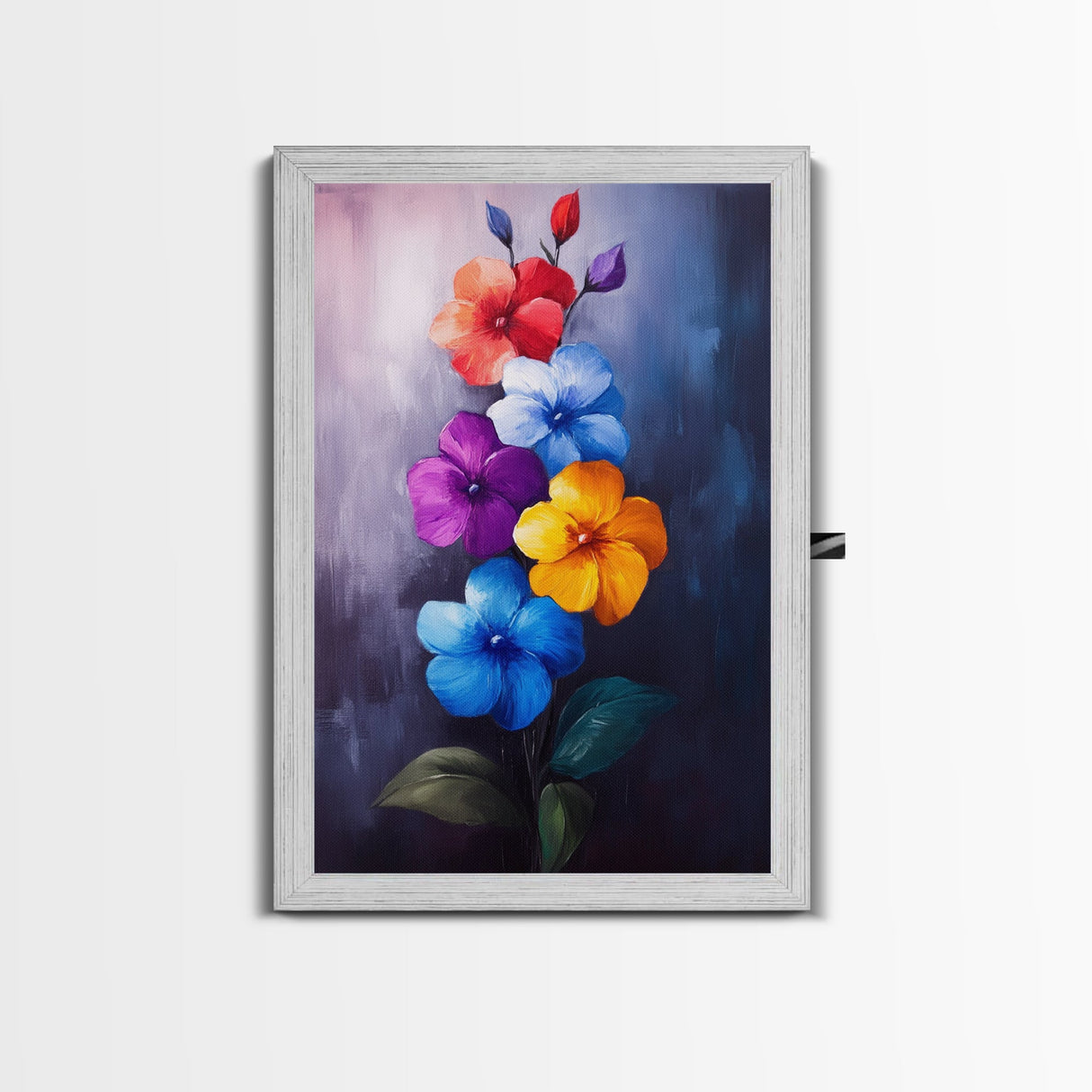 Wild Flower Painting Print On Canvas, Wood Framed Wall Art, Original Art, Flowers Painting, Botanical Print, Modern Art, Living Room Wall Art