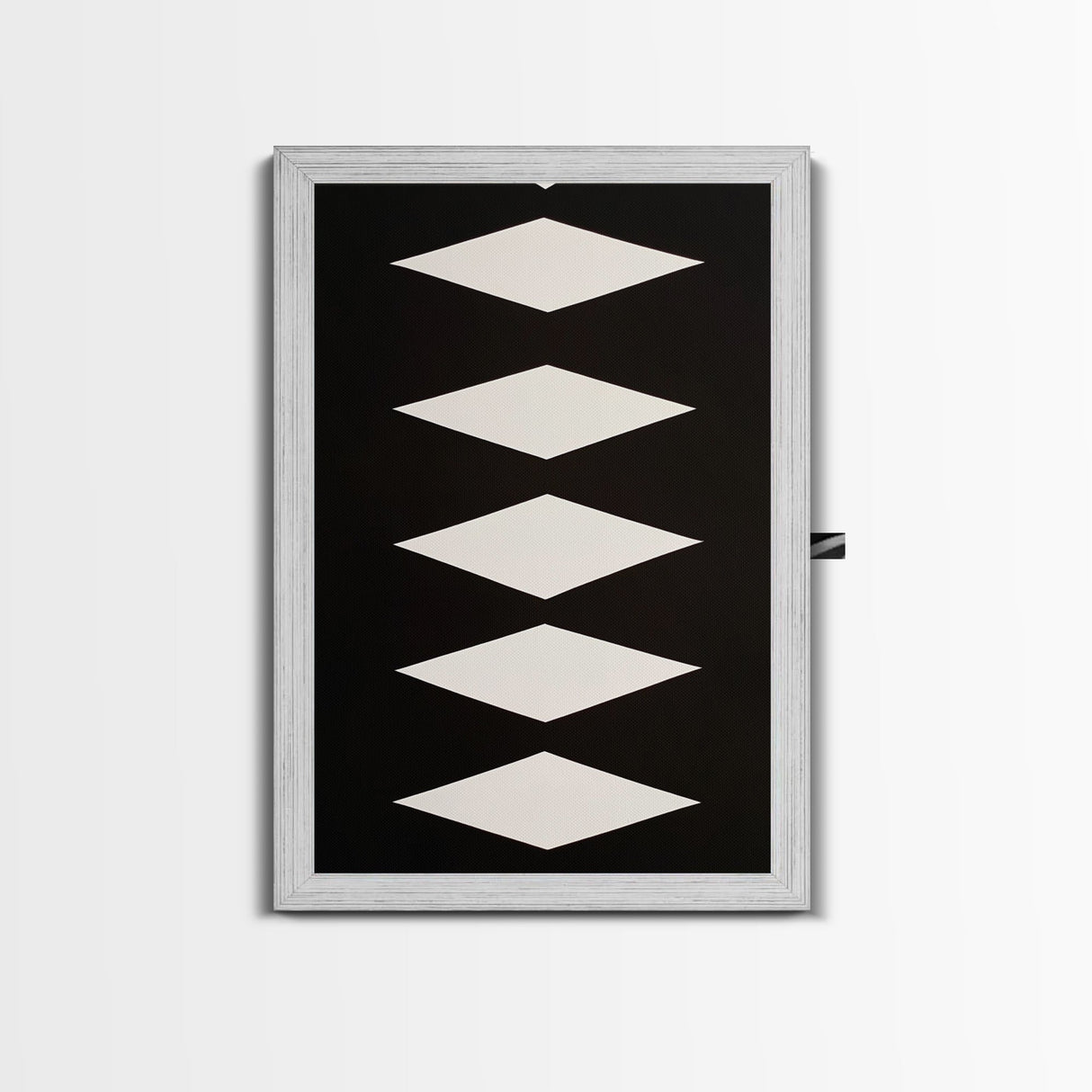 White Diamonds Geometric Aztec Terracota Canvas Print, Modern Farmhouse, Southwestern Art, Arizona Art, Black and White Wall Art