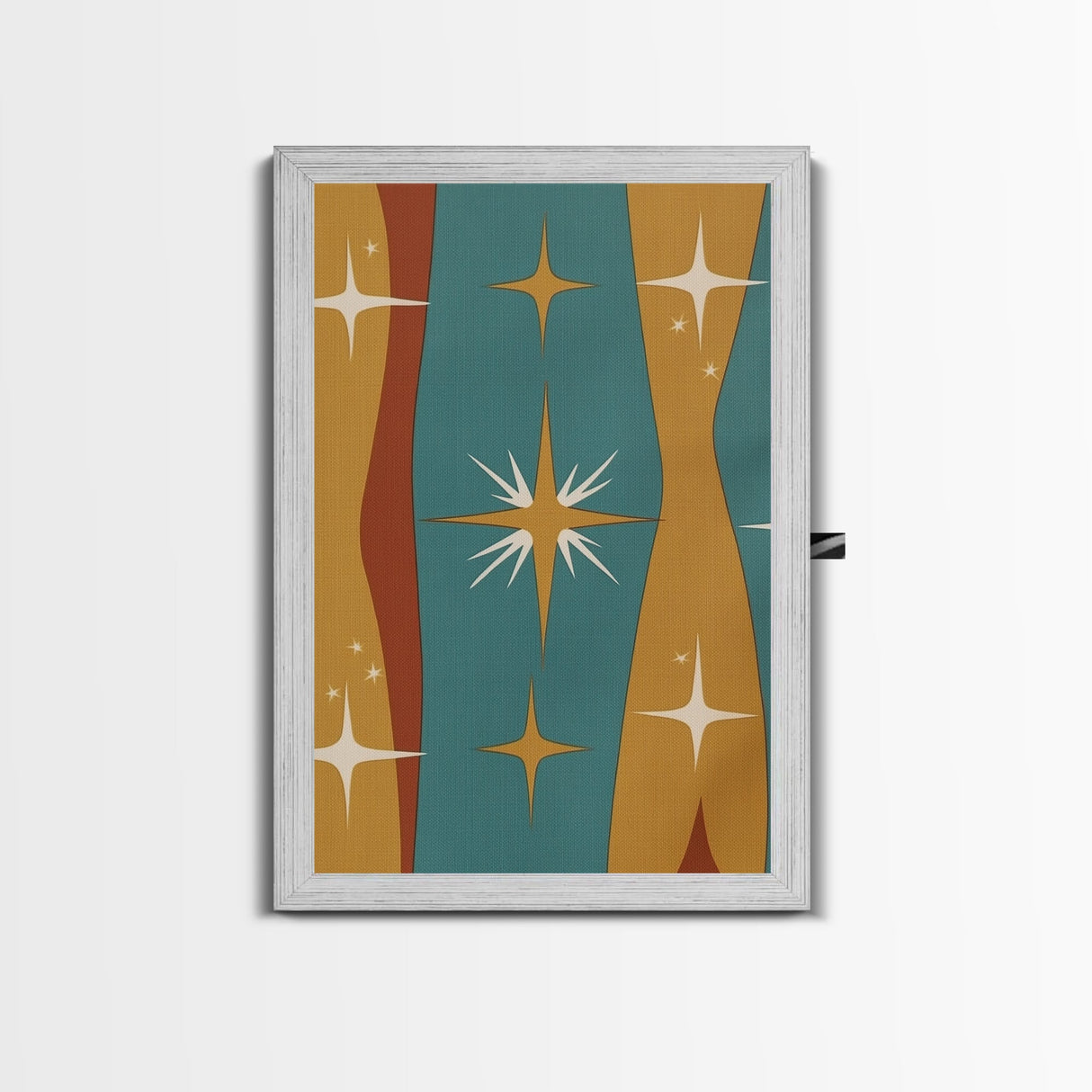 Star Burst - Atomic Age Art - Framed Canvas Print