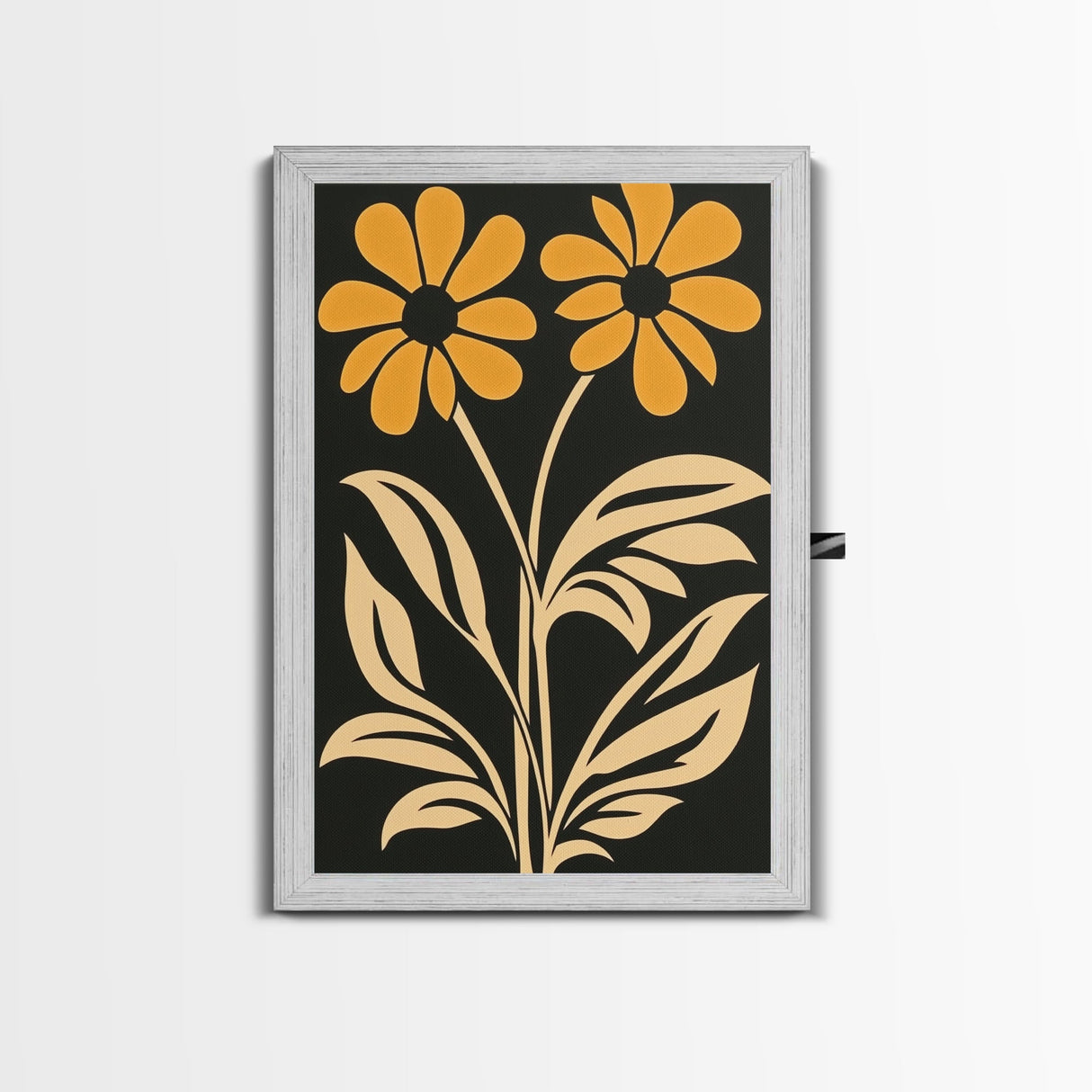 Minimalist Framed Canvas Print Wall Art Botanical Print Flower Wall Art Floral Orange Flower Art Boho Modern Farmhouse Home Decor