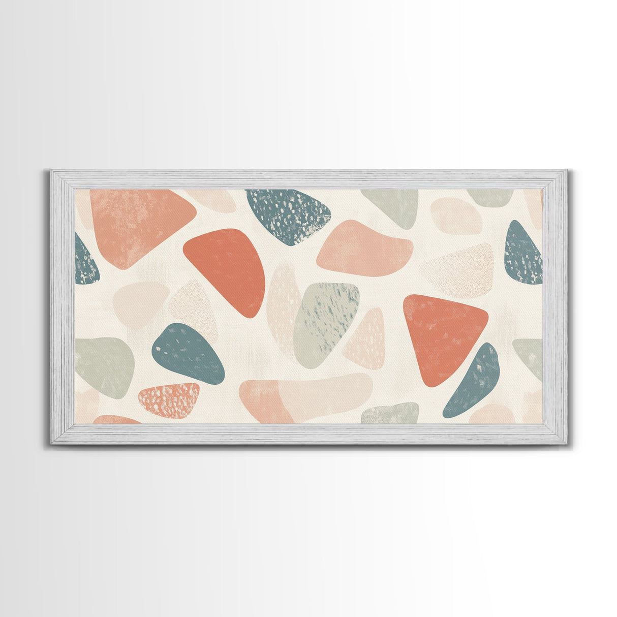 Abstract Shapes Geometric Wall Art Canvas Print, MCM Style Home Decor, Above Sofa Art Home Decor