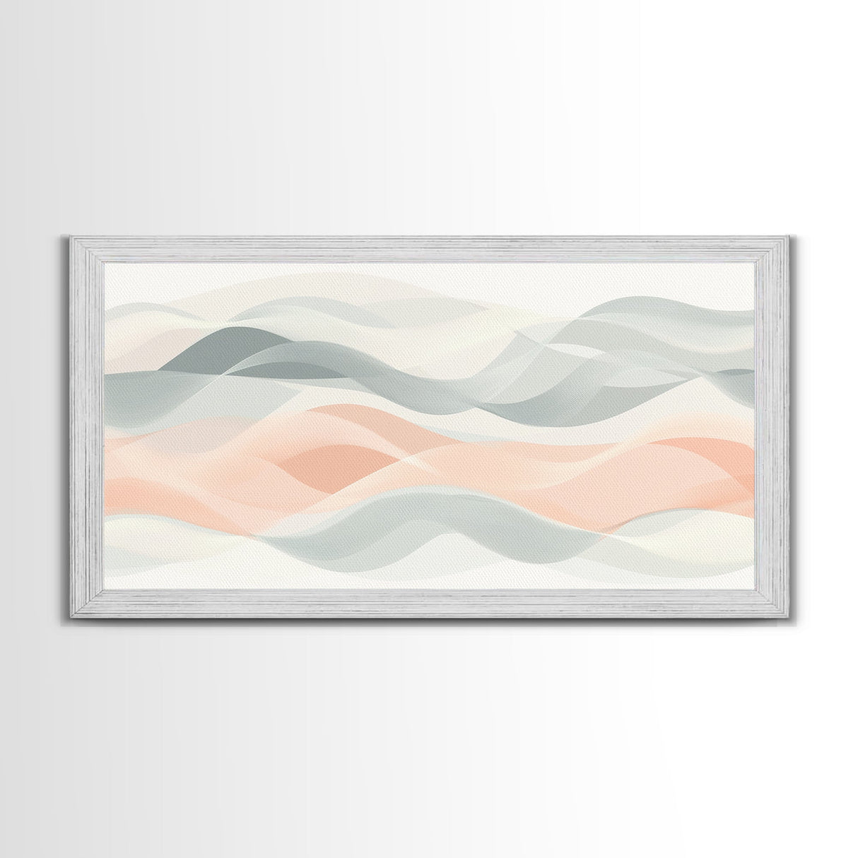 Retro Wall Art MCM Inspired Abstract Art, Mid-Century Modern Art, Retro Geometric Art, Ocean Waves, Modern Abstract Pastel Painting