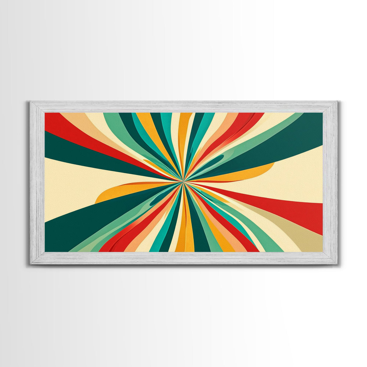 Large Mid-Century Canvas Print Wall Art For Living Room - Framed Canvas Art - MCM Modern Abstract Painting Geometric Wall Art