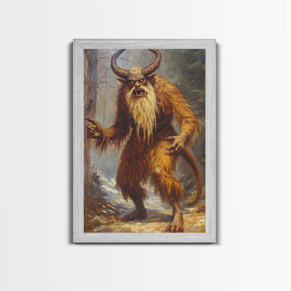 The Wendigo Dark Macabre Wall Art, Halloween Decor, Satyr Painting Print, Spooky Season Art, Halloween Wall Art, Demon Painting