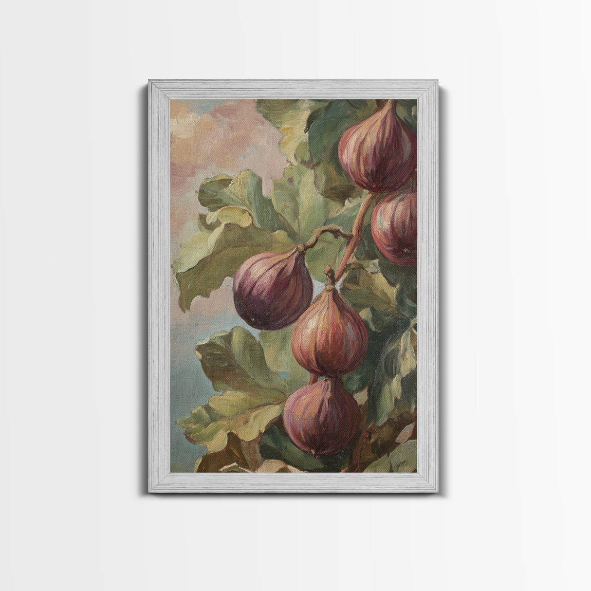 Figs On The Vine Framed Canvas Print - Kitchen Wall Art - Figs Painting