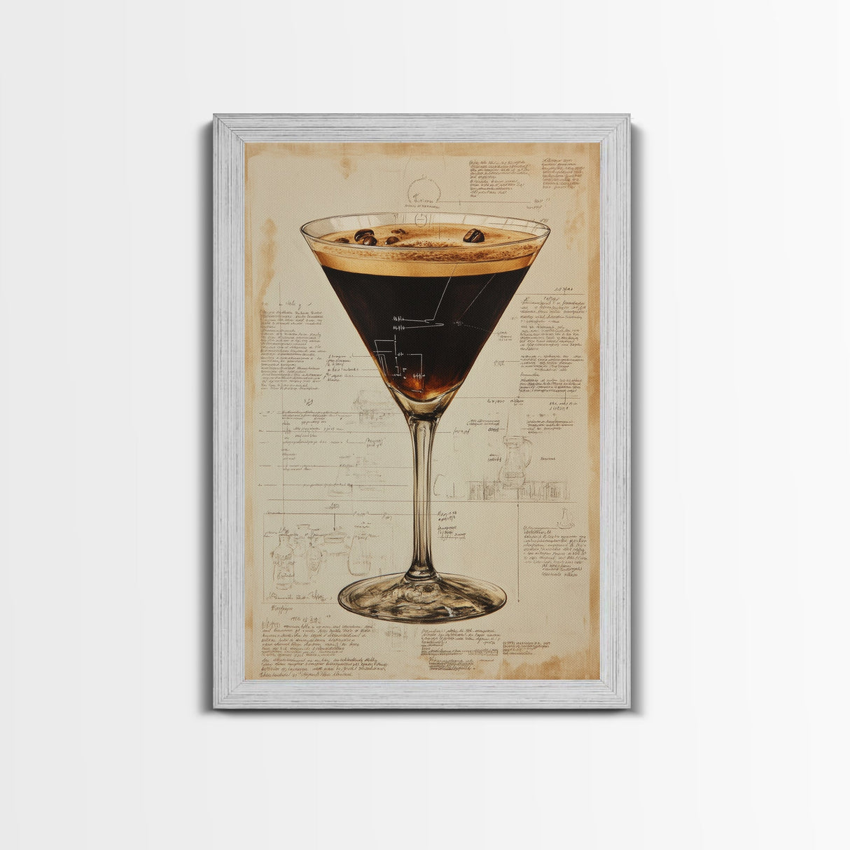 Espresso Martini Wall Art Canvas Print, Cocktail Painting, Cocktail Decor, Bar Decor, Bar Cart Art, Home Bar Wall Art, Kitchen Wall Art
