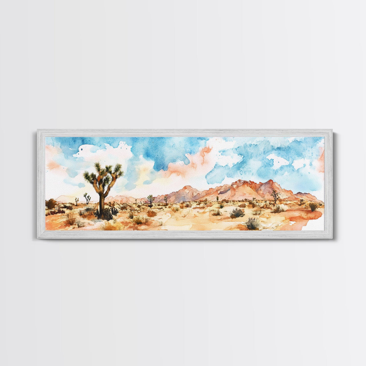 Desert Landscape Painting Print, Pueblo Style Home Decor, Southwestern Farmhouse Painting of Joshua Tree California, Minimalist Decor