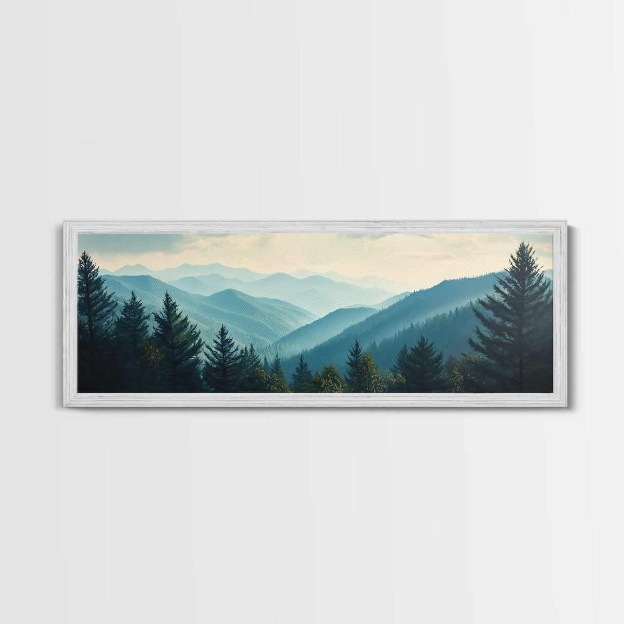 Mountain Painting Print, Mountain Art, Panoramic Wall Art, Extra Wide Horizontal Art, Ultra Wide Wall Art, Blue Ridge Mountains Painting