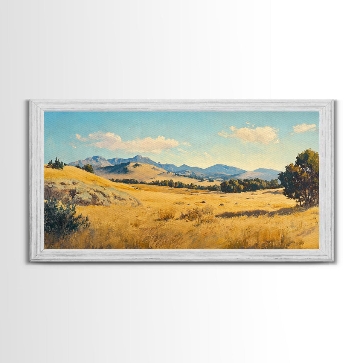 Retro Western Landscape Painting Print, Boho Southern Decor, Fall Decor, Above mantle Art, Centerpiece Art, Landscape Oil Painting