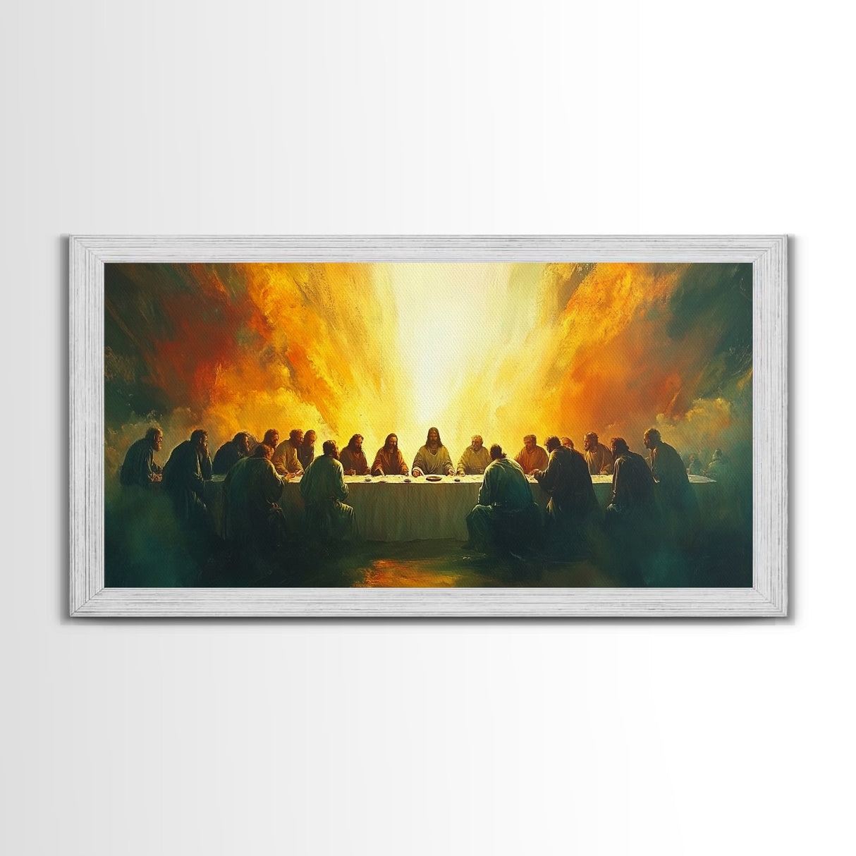 Last Supper Wall Art Framed - Canvas Print - Christian Home Decor - Christian Wall Art Religious Decor - Christian Gift - Jesus Art