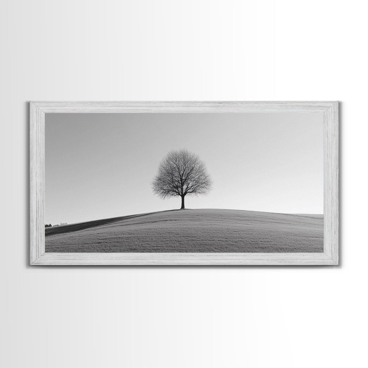 Loneliness - Framed Canvas Print Ready To Hang Wall Art - Thought Provoking Art - Moody Wall Art - Moody Painting - Black and White Dead Tree Art