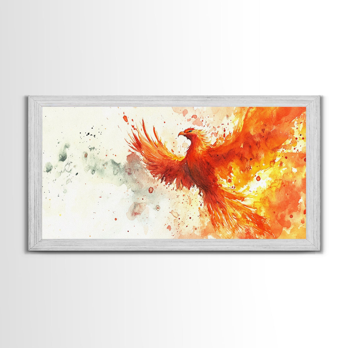 The Phoenix - Watercolor Painting Canvas Print - Phoenix Wall Art