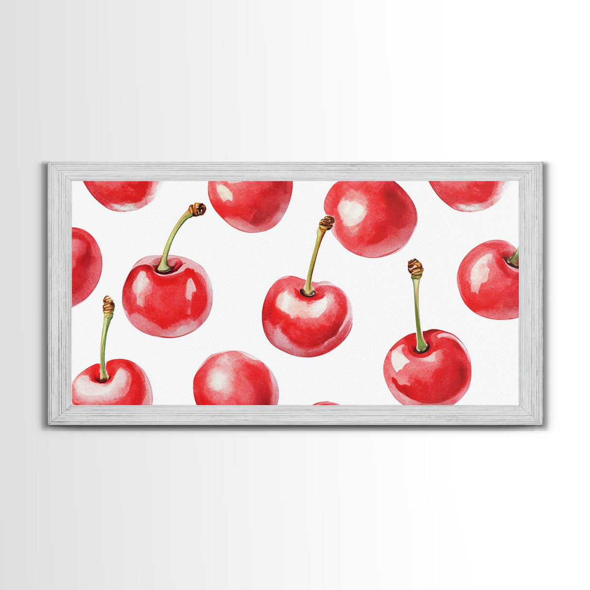 Kitchen Wall Art - Watercolor Painting of Cherries - Canvas Print - Cherry Wall Art - Cherry Decor - Cherries Kitchen Wall Art - Kitsch Kitchen