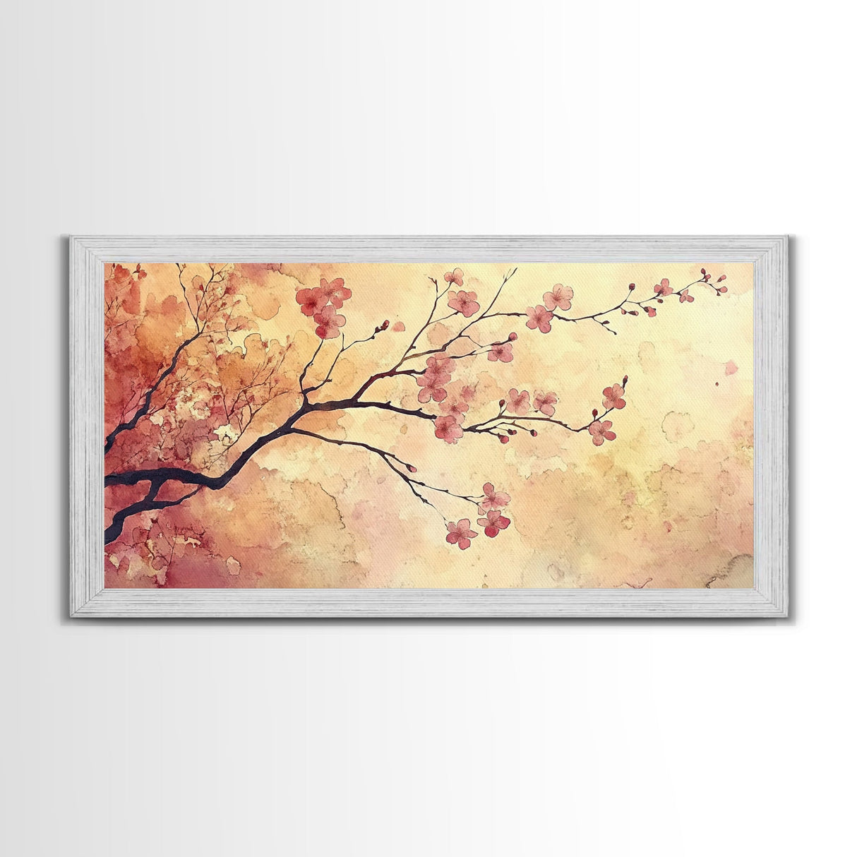 Original Floral Exquisite Canvas Wall Art, Cherry Blossoms, Wabi Sabi Decor, Boho Home Decor, Boho painting, Original Painting Print