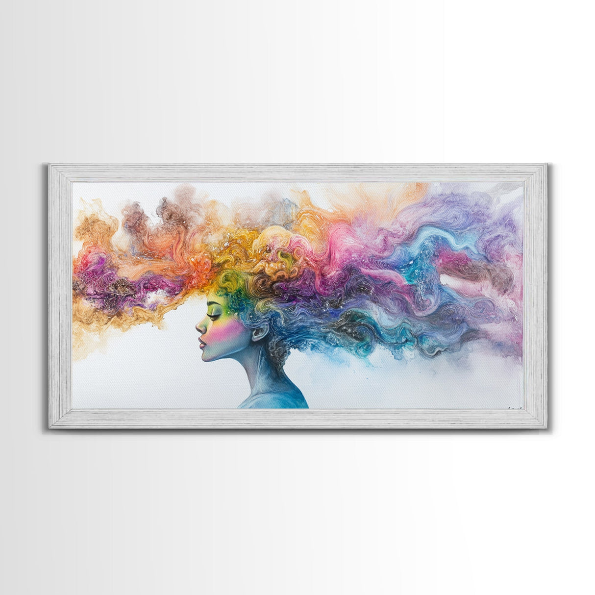 Mind Blowing Abstract Art - Framed Canvas Print - Gift For Her - Colorful Rainbow Art