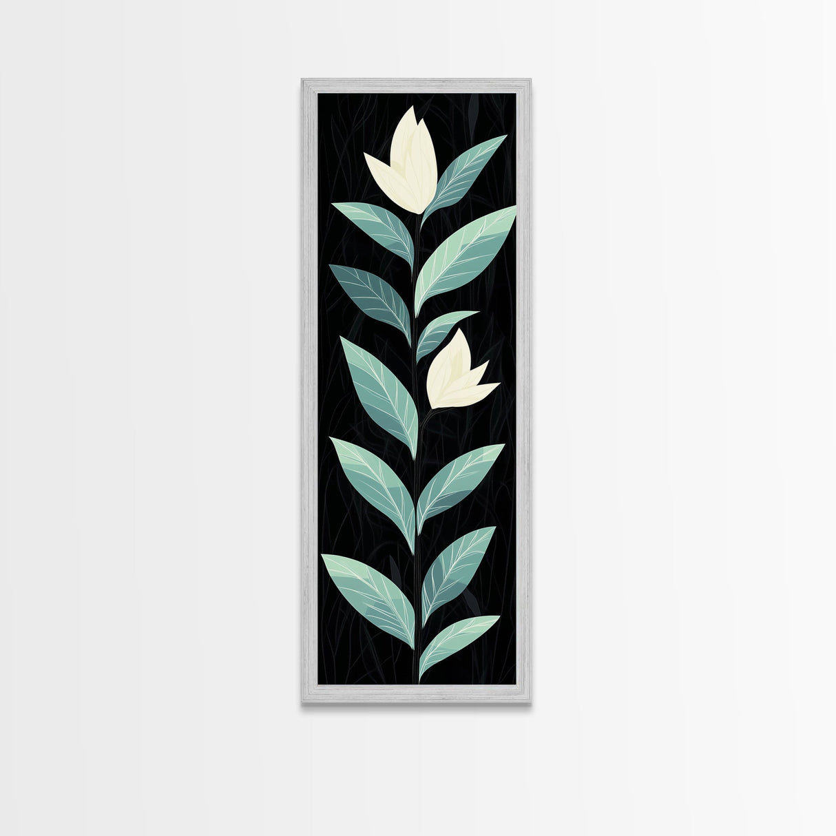 Retro Mid Century Modern Flower Painting Print, Accent Piece, Accent Art, Tall and Narrow Art, Skinny Wall Art, Floral Decor, Botanical Print
