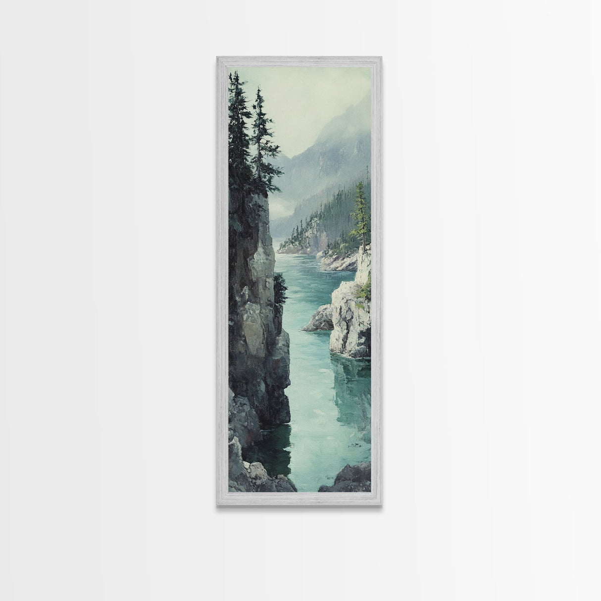 Framed Canvas Print Coastal Landscape Art Nautical Decor Tall Narrow Art Beach House Wall Art Perfect Above Couch Nautical Wall Art