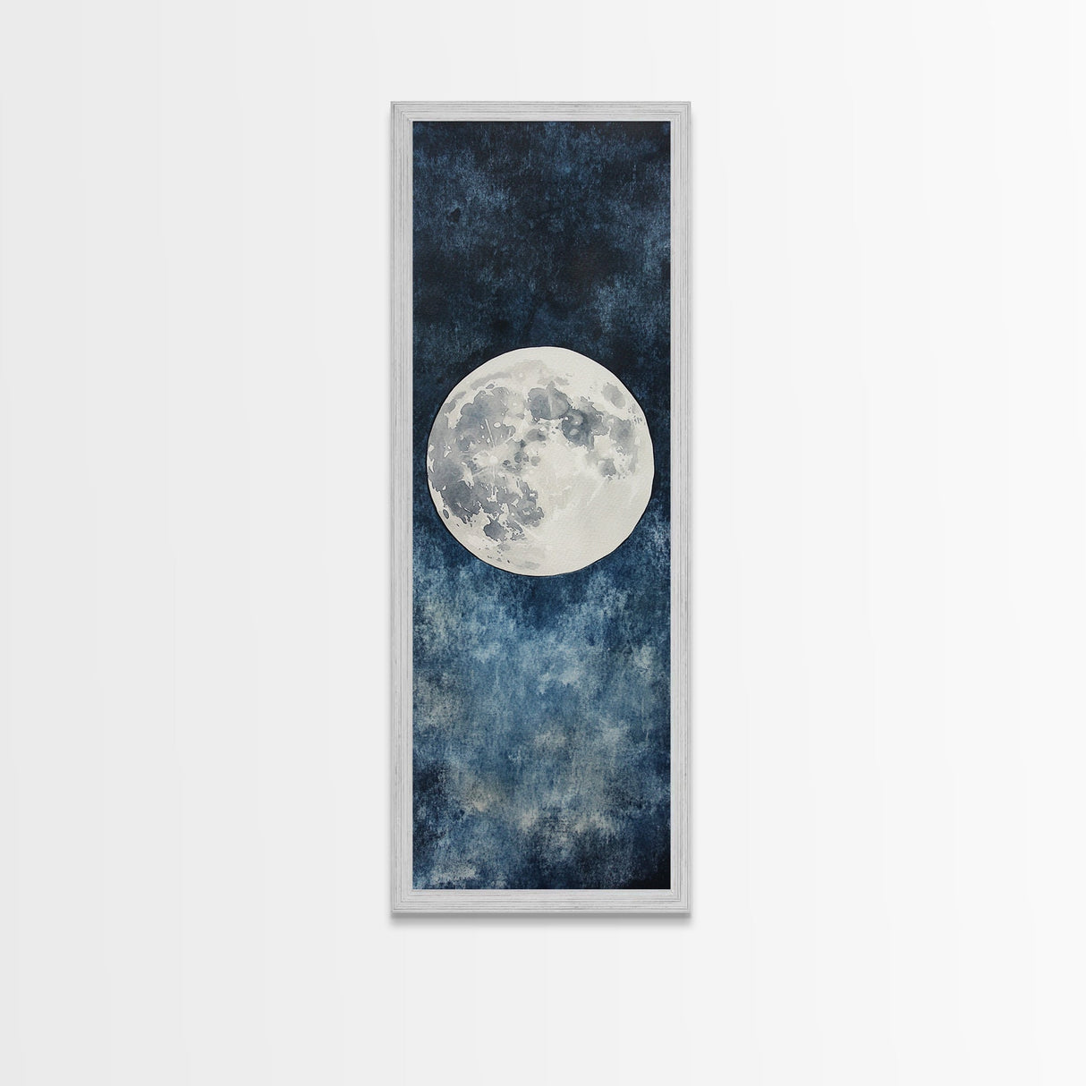 Framed Canvas Print Majestic Moon on Dark Sky, Coastal Inspired Wall Art, Nautical Home Decor, Large Wall Art Above Sofa Gift Him