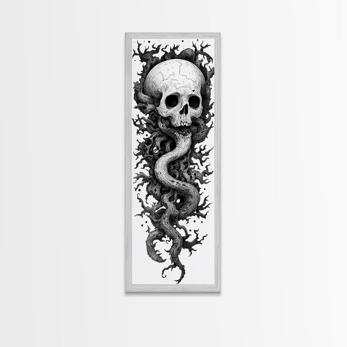 Cosmic Horror Wall Art Framed Canvas Print, Skull Art, Skull Painting Print, Skull Wall Art, Halloween Decor