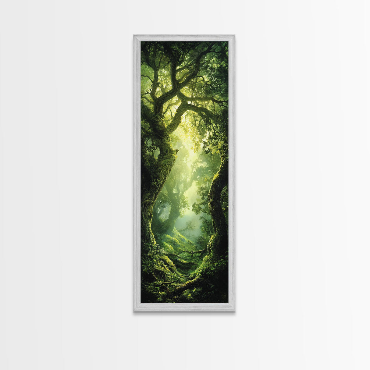Light Twists Through the Bent Trees, Framed Canvas Print, Accent Piece Wall Art, Fantasy Landscape Painting