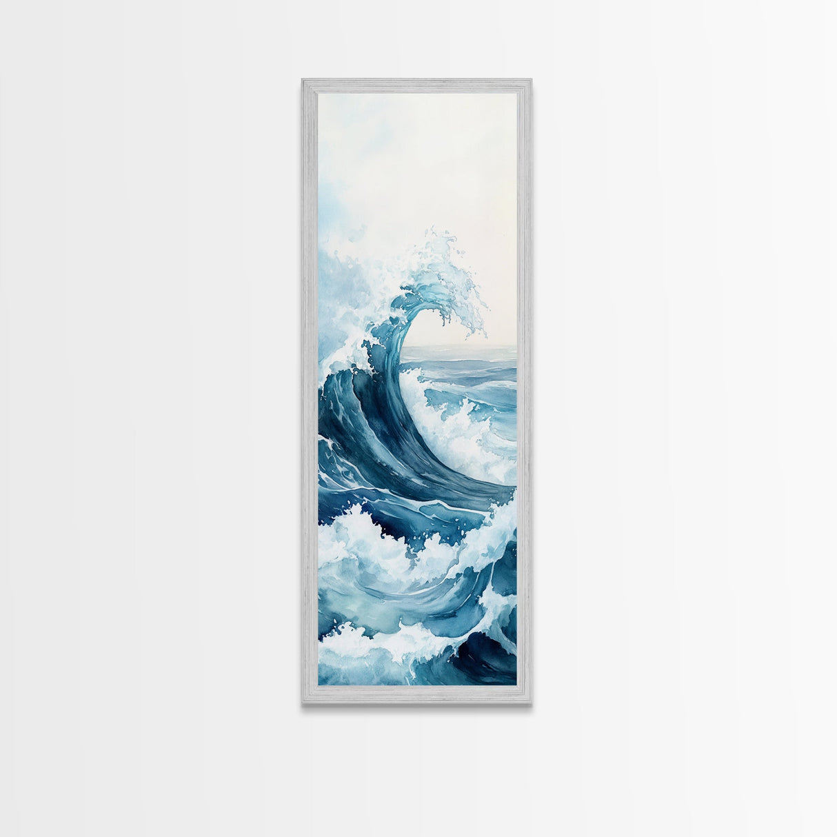Ocean Wave Art Framed Canvas Print Coastal Decor Nautical Wall Art Blue Abstract Art Minimalist Art Above Bed Wall Art Gift
