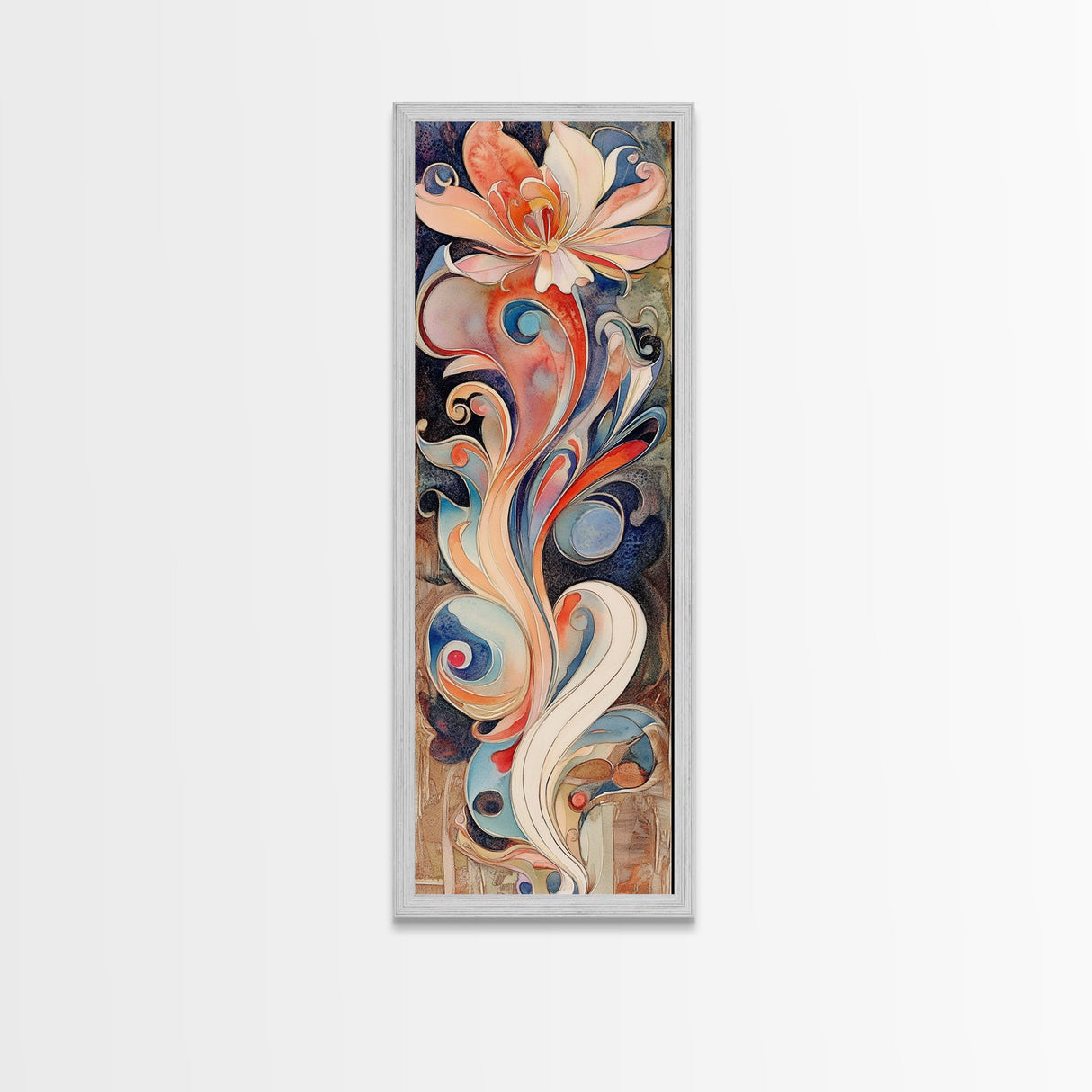 Canvas Print Art Nouveau Print Botanical Prints Floral Style Vertical Wall Art Chinoiserie Wall Art Rustic Decor Christmas Gift Idea