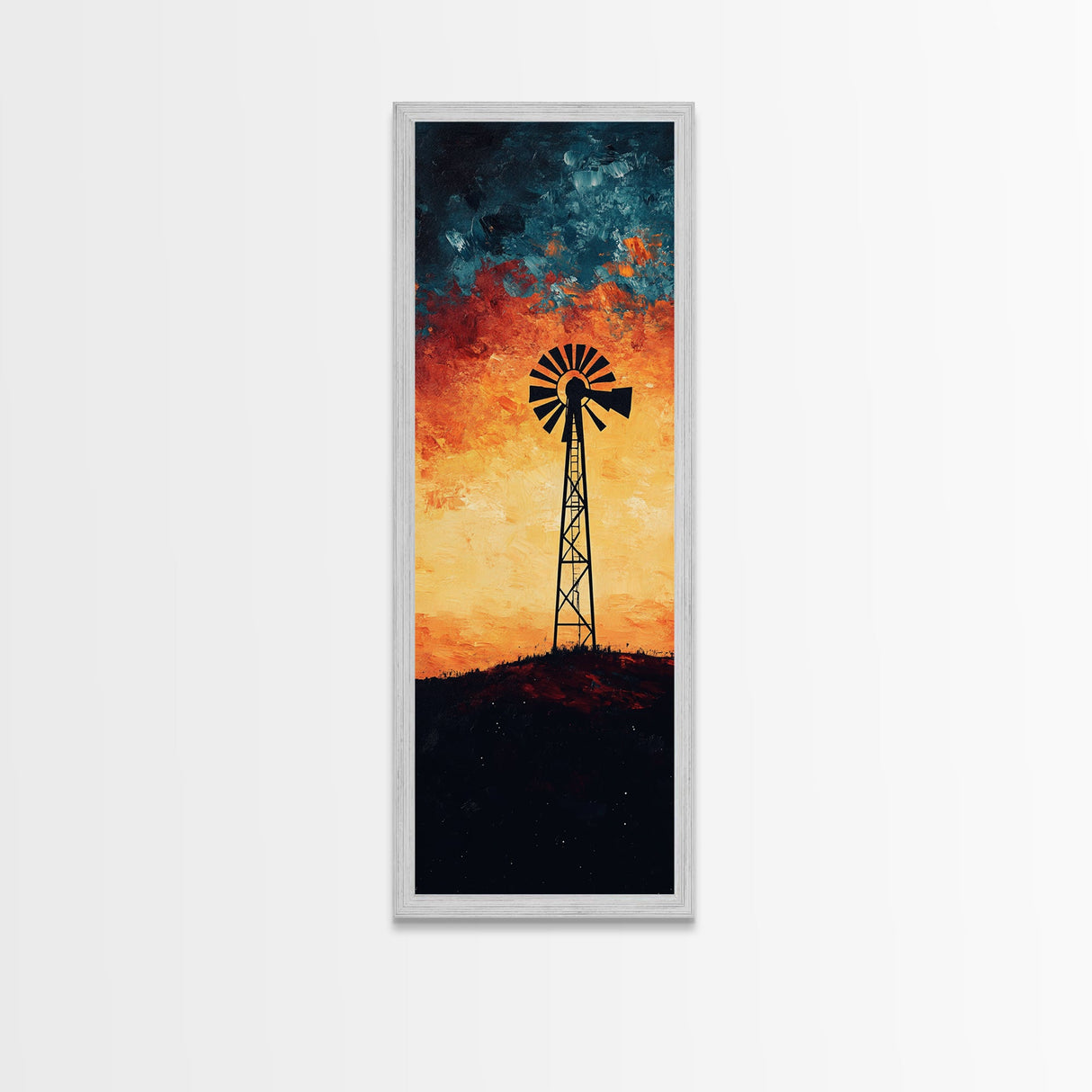 Windmill Canvas Print Southwest Wall Art, Moody Desert Sunset Artwork, Rustic Decor, Joshua Tree Inspired, Gift Idea for Her
