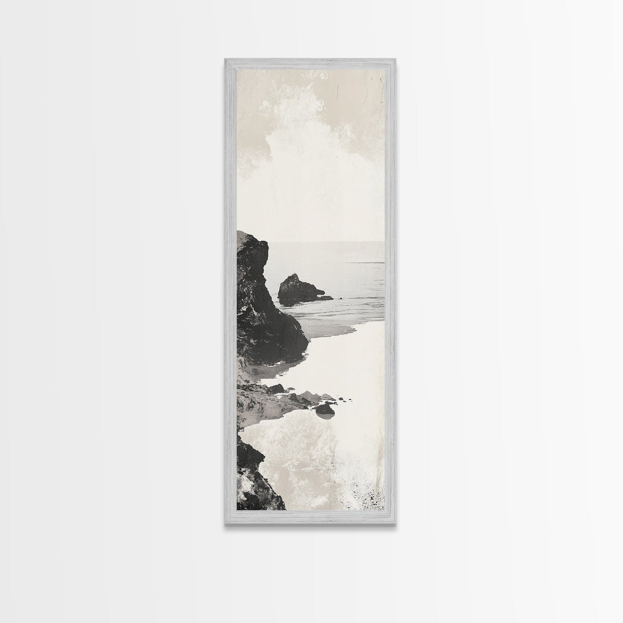 Tranquil Coastal Rocks Canvas Print Nautical Wall Art Minimalist Art Seascape Art Bedroom or Living Room Rustic Coastal Decor Piece