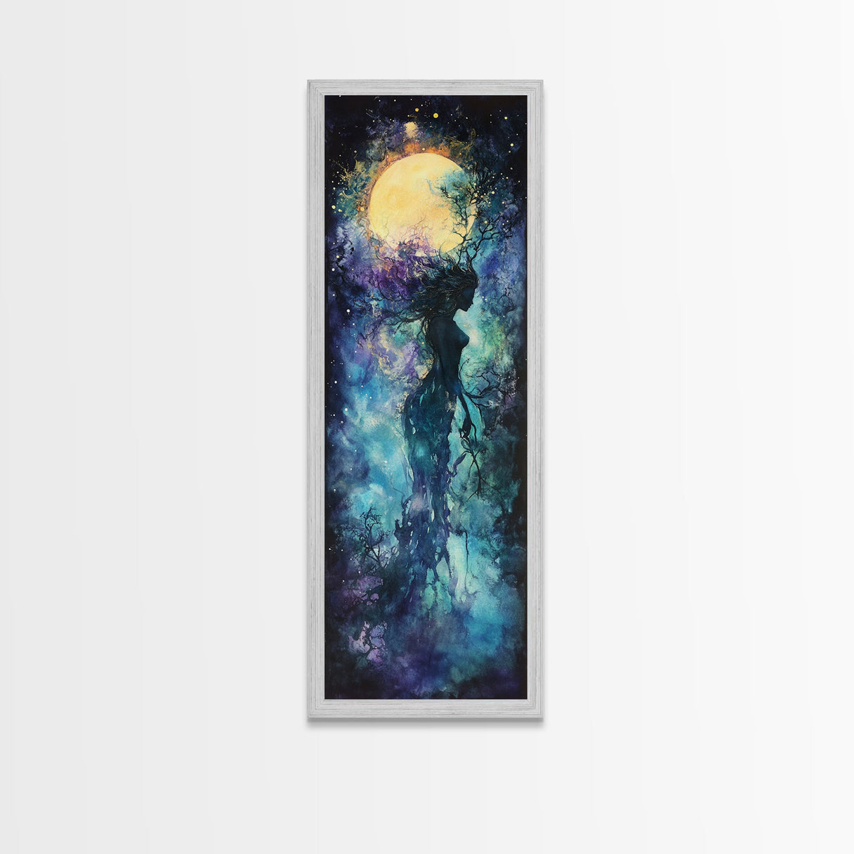Solar Ritual Canvas Print Featuring Goddess Art Print, Phoenix Metal Inspired Abstract Sacred Geometry Art Perfect Bedroom Decor