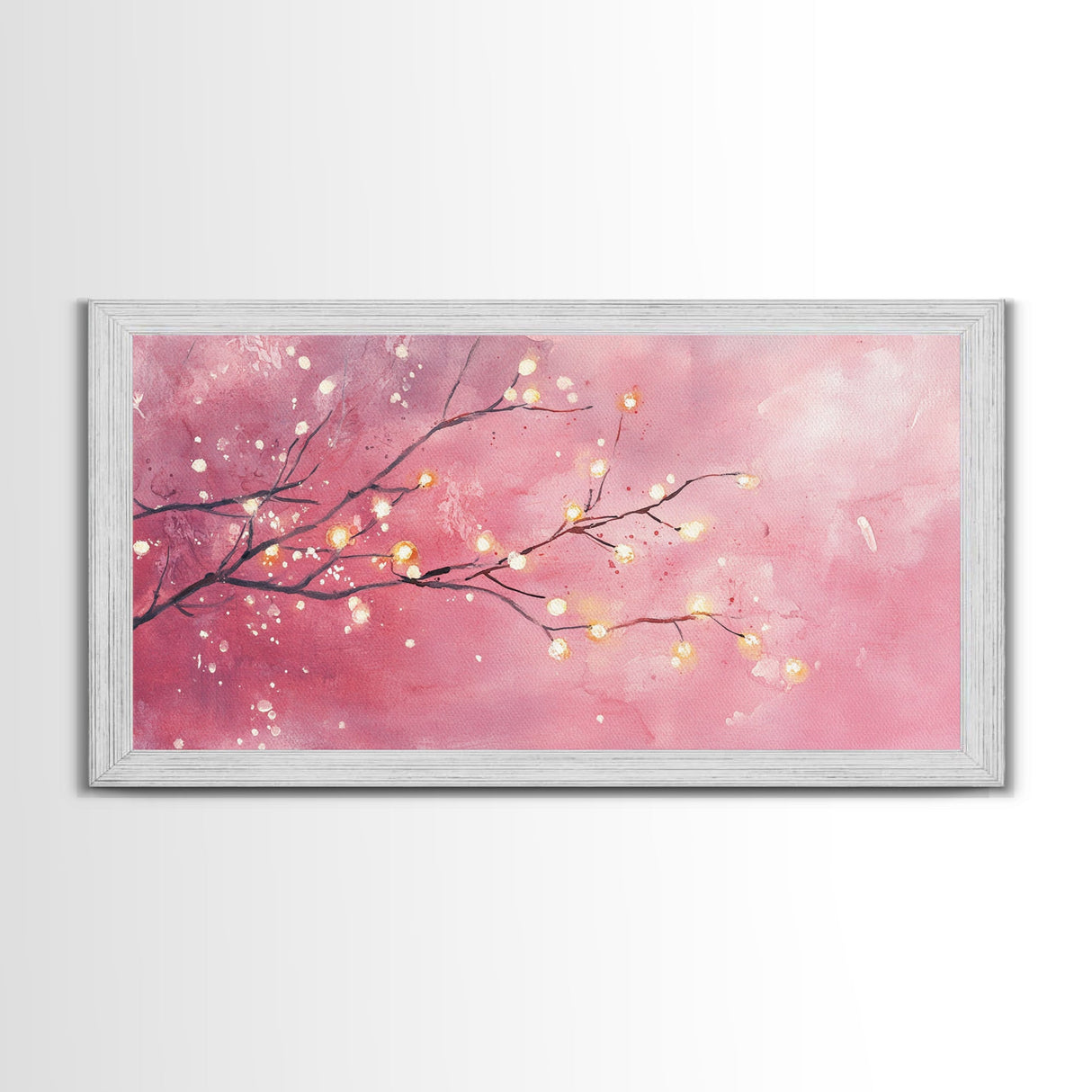 Light Pink Cherry Blossom Canvas Print | Cherry Blossom Painting | Sakura Wall Art | Nature Inspired Art | Bedroom Above Bed Decor
