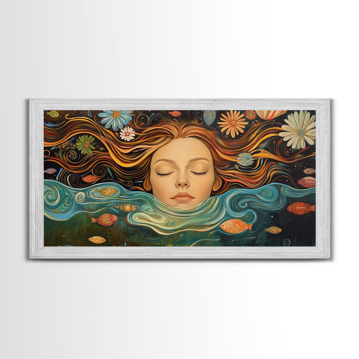 Surreal Dreamscape Framed Canvas Print Whimsical Art Featuring Floral Fantasy Unique Gift Idea Bedroom Wall Art Boho Inspired Artwork