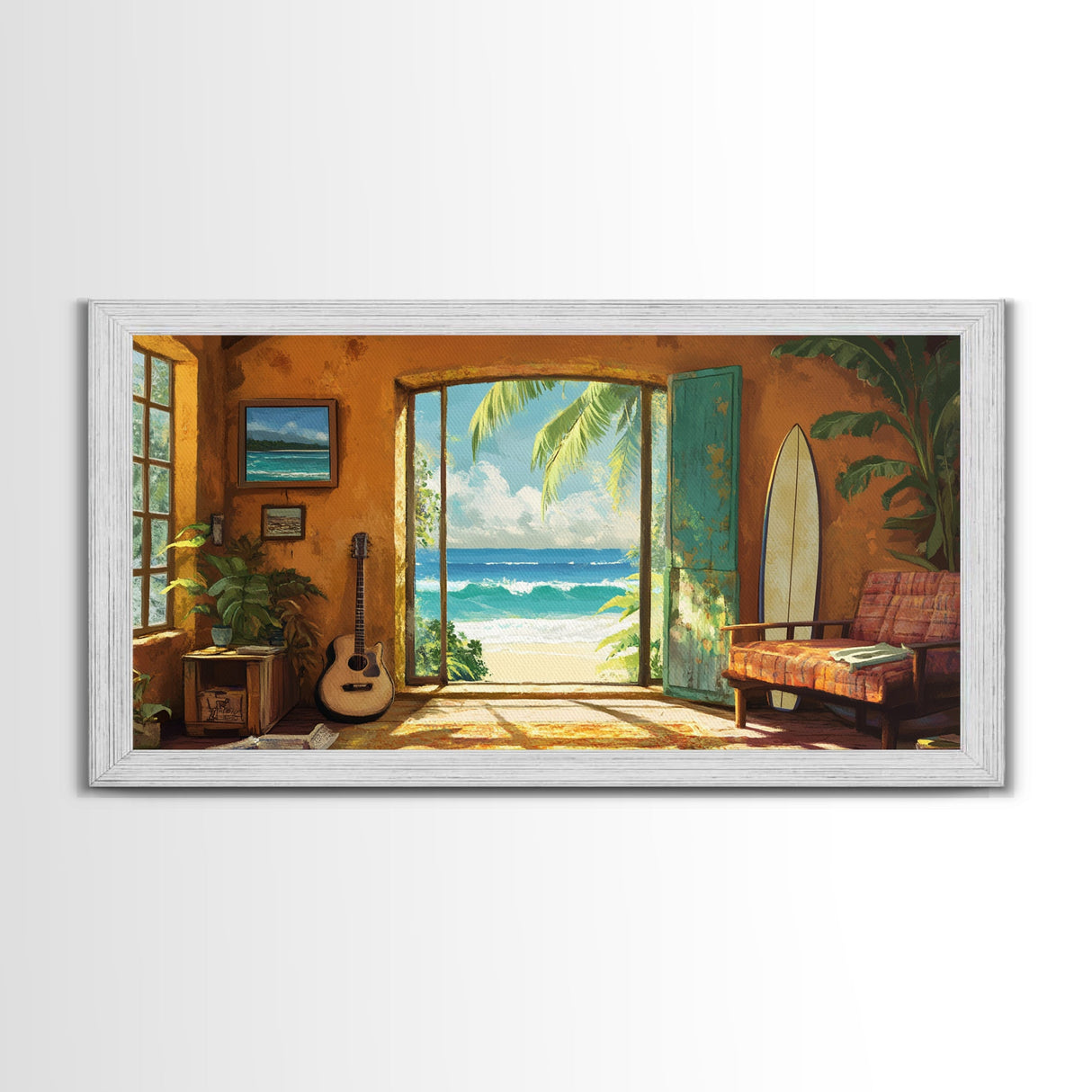 Ocean Retreat Canvas Print Coastal Decor Rustic Nautical Wall Art Above Sofa Art Tropical Beach Room Art Farmhouse Art Gift Idea