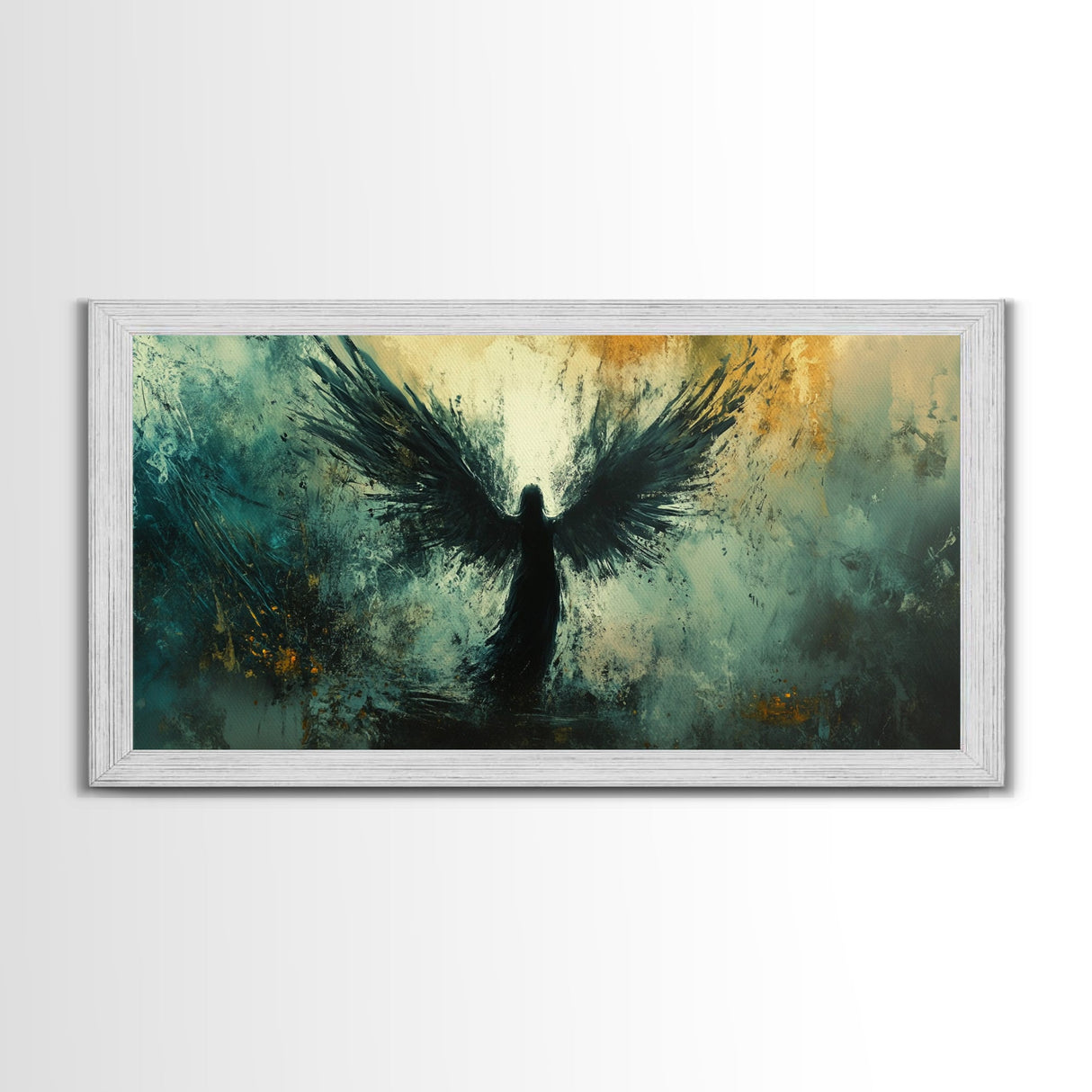 Abstract Angel Canvas Print Featuring Moody Art and Dark Angels Wall Art Stunning Vertical Art for Rustic or Minimalist Decor