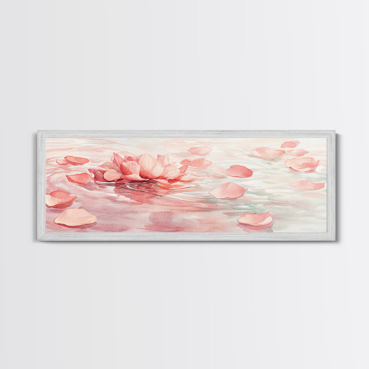 Lotus Petal Canvas Print, Wabi Sabi Wall Art, Light Pink Nature-Inspired Art, Bedroom or Yoga Room Decor, Serene Feminine Artwork
